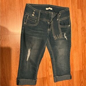 No Boundaries Dark Blue Cropped Jeans